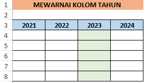 Cara Mewarnai Kolom Tahun Ini Otomatis Dengan Menggunakan Rumus Excel
